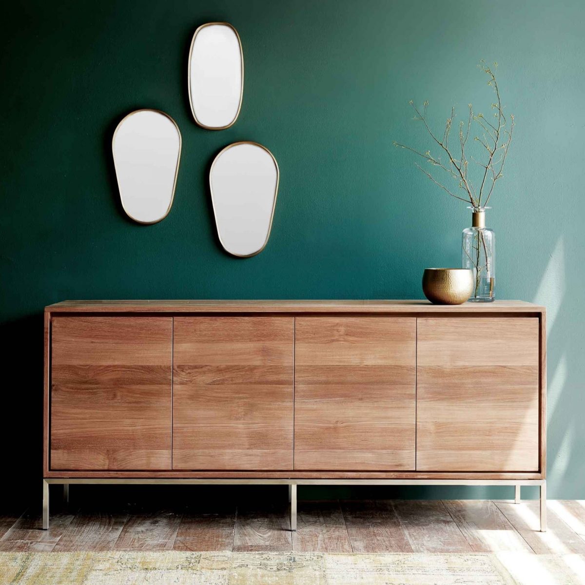 Teak Stainless Sideboard